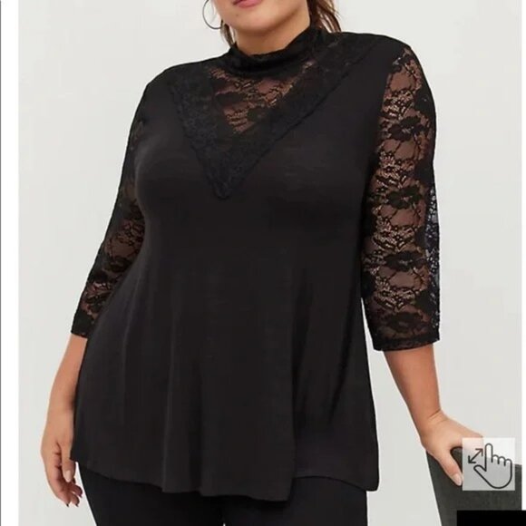 Torrid 3/4 Sleeve Lace Top - Picture 1 of 5